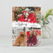Merry Christmas 3 Photo Collage シーズンカード (スタンド正面)