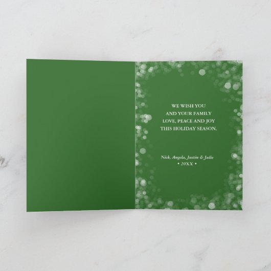 Merry Christmas 3 Photo Collage Folded シーズンカード (内部)