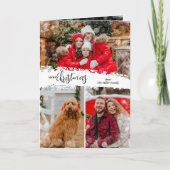 Merry Christmas 3 Photo Collage Folded シーズンカード (正面)