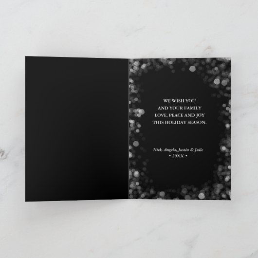 Merry Christmas 3 Photo Collage Folded シーズンカード (内部)