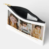 Merry Christmas 3 Photo Collage Gold アクセサリーポーチ (見開き)