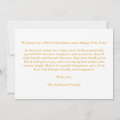 Merry Christmas 3 Photo Collage Gold 招待状 (裏面)