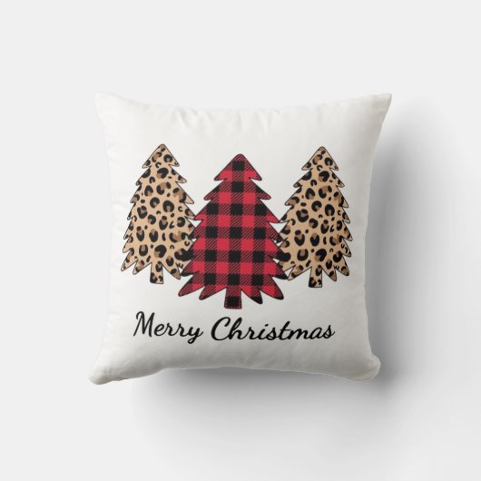 Merry Christmas 3 tree prints, Pillow Print. クッション (裏面)