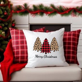 Merry Christmas 3 tree prints, Pillow Print. クッション