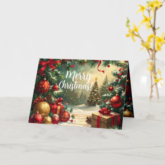 Merry Christmas 5 Image  カード (黄色い花)