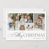 Merry Christmas 5 photos elegant calligraphy シーズンカード (正面)