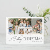 Merry Christmas 5 photos elegant calligraphy シーズンカード (スタンド正面)