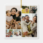 Merry Christmas 6 Photo Collage セラミックオーナメント (裏面)