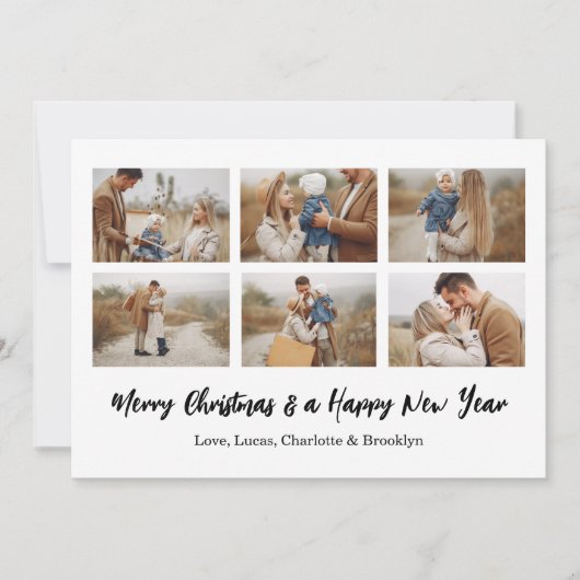 Merry Christmas 6 Photo Collage  招待状 (正面)