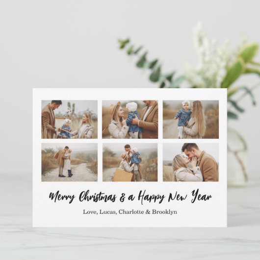Merry Christmas 6 Photo Collage  招待状 (スタンド正面)