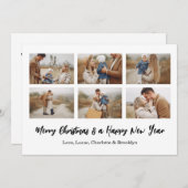 Merry Christmas 6 Photo Collage  招待状 (正面/裏面)