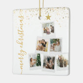 Merry Christmas 6 Photo Collage Tree セラミックオーナメント (左)