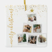 Merry Christmas 6 Photo Collage Tree セラミックオーナメント (正面)