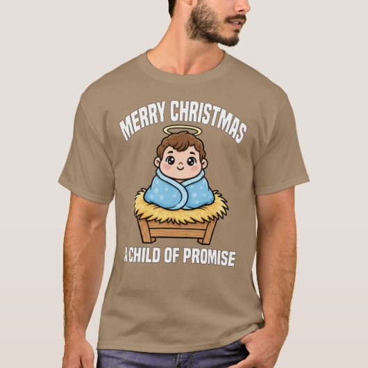 MERRY CHRISTMAS A CHILD OF PROMISE Ba funny Tシャツ (正面)
