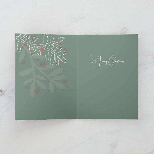 Merry Christmas abstract floral mistletoe カード (内部)