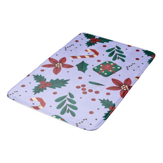 Merry Christmas Abstract Pattern バスマット (アングル)