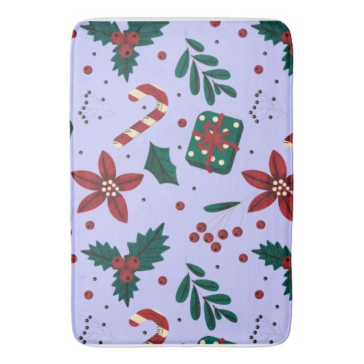 Merry Christmas Abstract Pattern バスマット (正面縦)