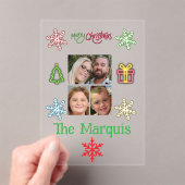 Merry christmas acrylic family greeting card アクリル招待状 (インサイチュ (ポータブル))