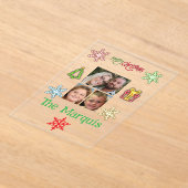 Merry christmas acrylic family greeting card アクリル招待状 (レイダウン)