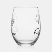 Merry Christmas add name text custom family gift ステムなしワイングラス (右)