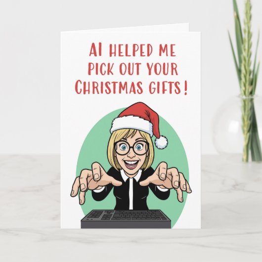 Merry Christmas AI 人工知能 ユーモア シーズンカード (正面)