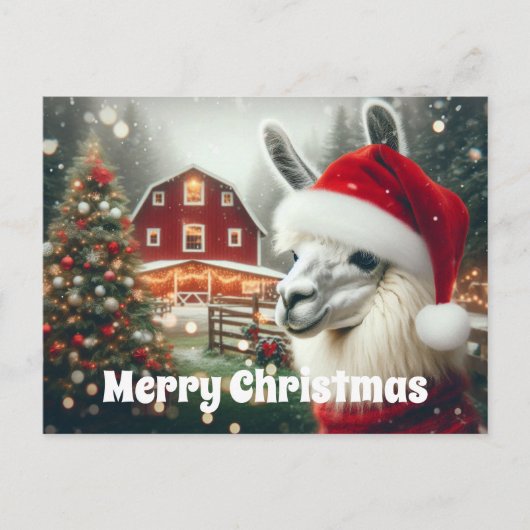 Merry Christmas Alpaca ポストカード (正面)