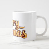 Merry Christmas als Goldener Schriftzug ジャンボコーヒーマグカップ (右)