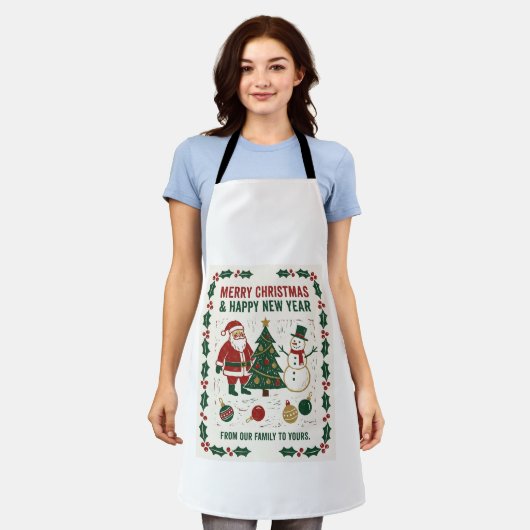 Merry Christmas and a Happy New Year エプロン (着用した状態)