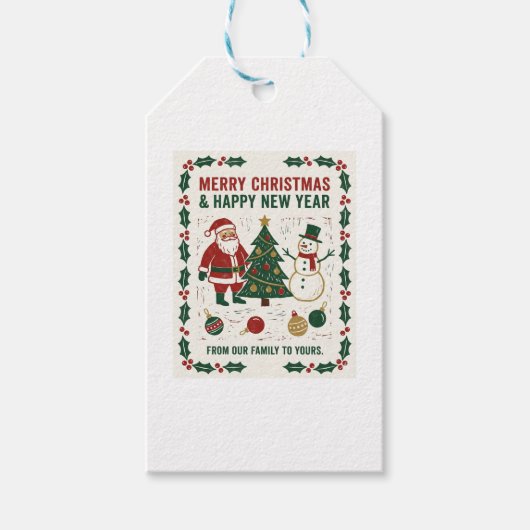 Merry Christmas and a Happy New Year ギフトタグ (正面)