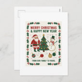 Merry Christmas and a Happy New Year シーズンポストカード (正面/裏面)