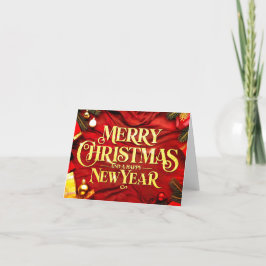 "Merry Christmas and a Happy New Year" Festlich シーズンカード