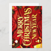 "Merry Christmas and a Happy New Year" Festlich シーズンカード (正面/裏面)