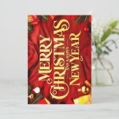 "Merry Christmas and a Happy New Year" Festlich シーズンカード (スタンド正面)