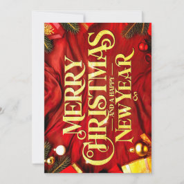 "Merry Christmas and a Happy New Year" Festlich シーズンカード