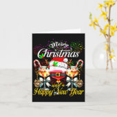 Merry Christmas And A Happy New Year Firework Wine カード (黄色い花)