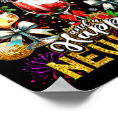 Merry Christmas And A Happy New Year Wine Gles Fir ポスター (角)