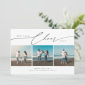 Merry Christmas and Happy New Yearビーチ写真 シーズンカード (スタンド正面)