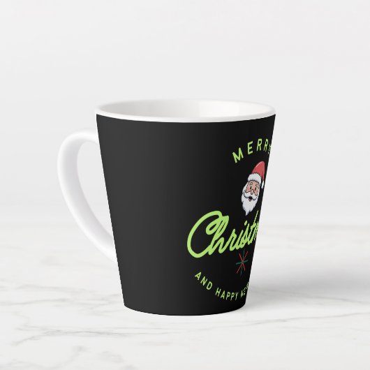Merry Christmas and Happy New Year カフェラテマグ (左アングル)
