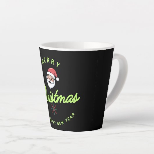 Merry Christmas and Happy New Year カフェラテマグ (右アングル)