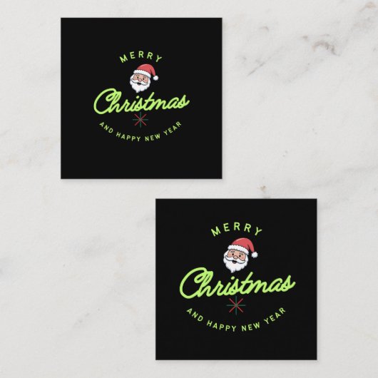 Merry Christmas and Happy New Year スクエア名刺 (正面/裏面)