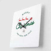 Merry Christmas and happy New Year  スクエア壁時計 (傾斜)