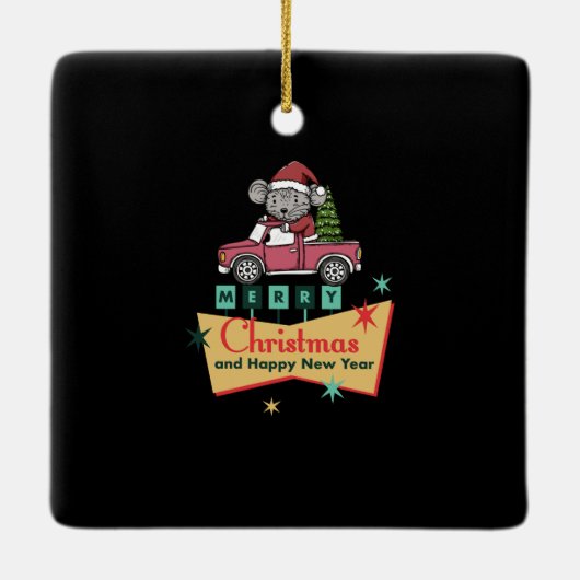 Merry Christmas and Happy New Year セラミックオーナメント (裏面)