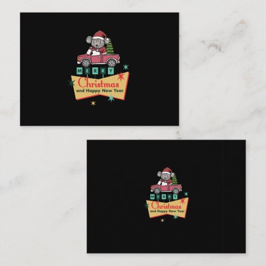 Merry Christmas and Happy New Year ノートカード (正面/裏面)