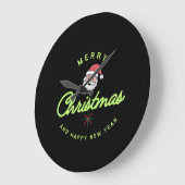 Merry Christmas and Happy New Year ラージ壁時計 (傾斜)