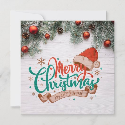 Merry Christmas And Happy New Year 招待状 (正面)
