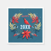 Merry Christmas and Happy New Year! 20XX Red Bird スタンダードカクテルナプキン (正面)