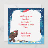 Merry Christmas and Happy New Year Bigfoot シーズンカード (裏面)