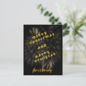 merry christmas and happy new year black and gold シーズンカード (スタンド正面)