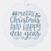 Merry Christmas and Happy New Year Buck オーナメントカード (裏面)