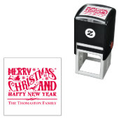 Merry Christmas and Happy New Year Family Name セルフインキングスタンプ (インサイチュ)